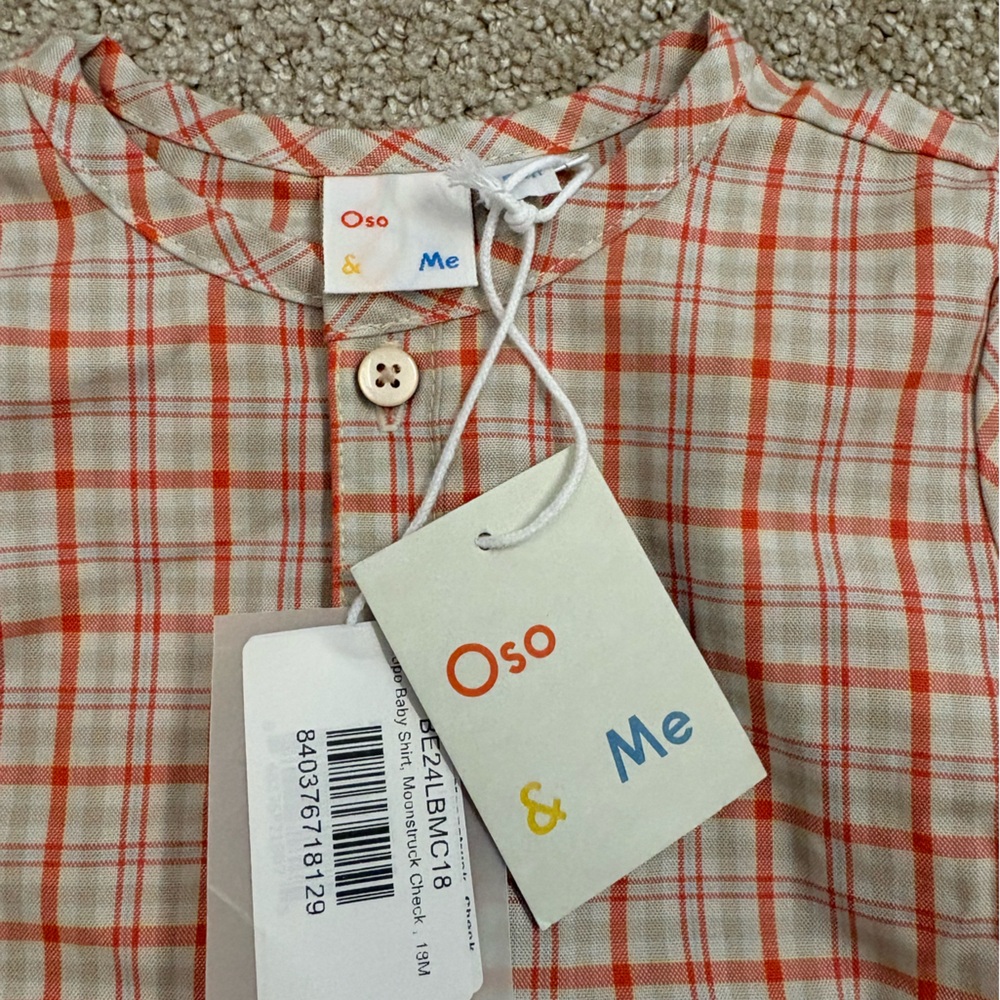 Oso & Me Boys Orange Plaid Button-Down Shirt
